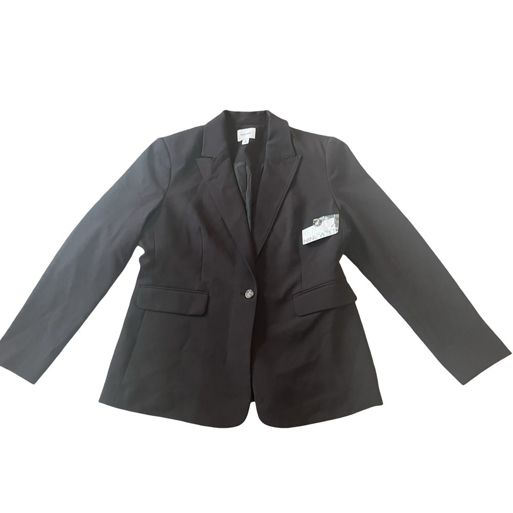 NWT Nine West Women's Size 16 City Blazer Black Career Formal Capsule Work